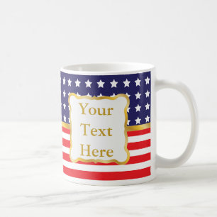 Gold Frame Over Patriotic Background Coffee Mug
