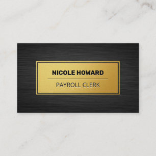 Gold Frame Sleek Dark Metallic Background Business Card