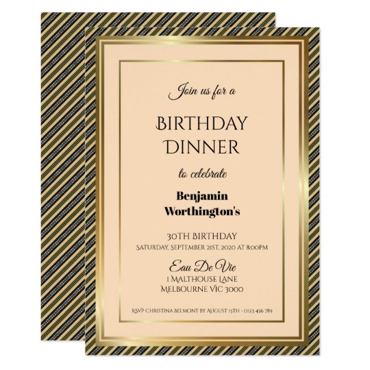 gold-frame-striped-30th-birthday-dinner-invitation-zazzle