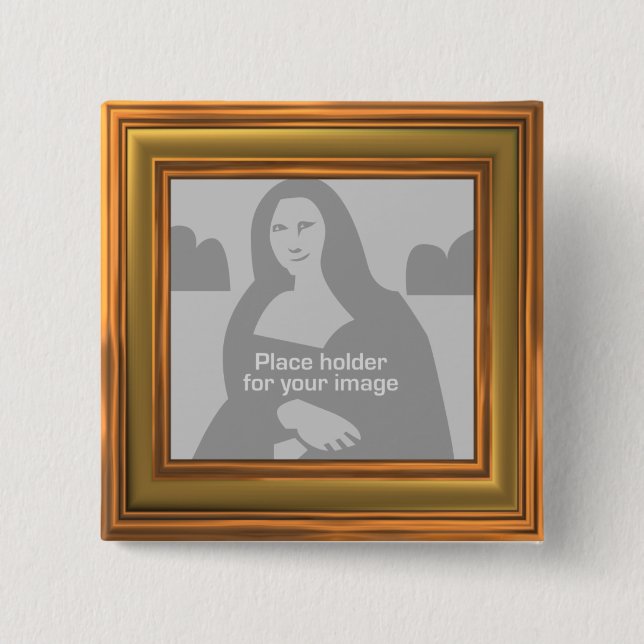 Gold Frame Template Pinback Button (Front)