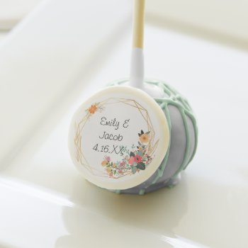 Gold Frame Wedding Favors Personalized Cake Pops by TwoBecomeOne at Zazzle