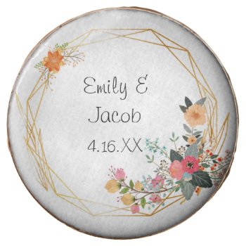 Gold Frame Wedding Favors Personalized Dipped Oreo by TwoBecomeOne at Zazzle