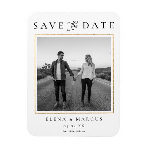 Gold Frame Wedding Save The Date Magnet