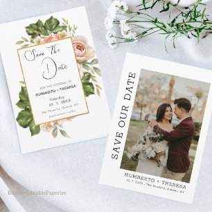 Gold Frame Wedding Save The Date Template