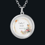 Gold Frame Wedding  Silver Plated Necklace<br><div class="desc">Gold Frame Floral Wedding Set</div>