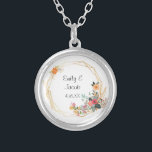 Gold Frame Wedding  Silver Plated Necklace<br><div class="desc">Gold Frame Floral Wedding Set</div>