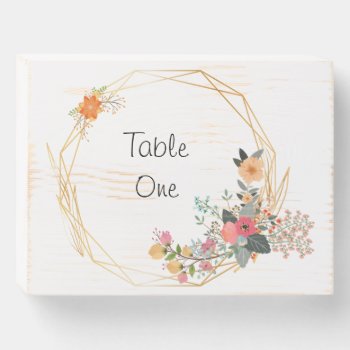 Gold Frame Wedding Table Number Wooden Box Sign by TwoBecomeOne at Zazzle