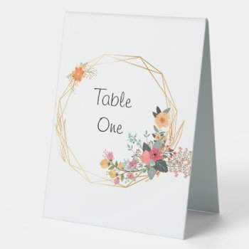 Gold Frame Wedding Table Numbers Table Tent Sign by TwoBecomeOne at Zazzle