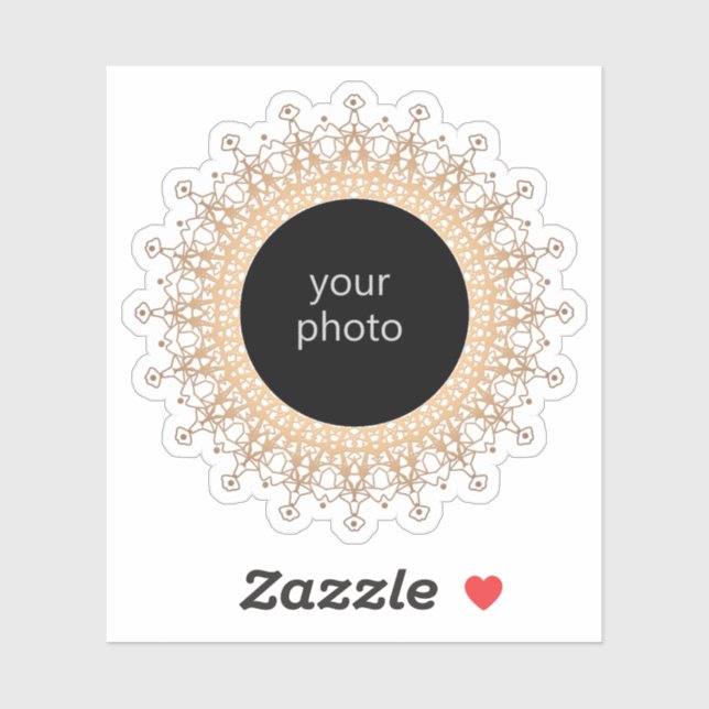 Gold frame , your photo sticker (Sheet)