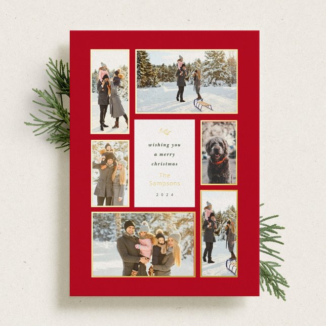 Gold Framed 6 Photo Gallery Christmas Foil Holiday (Creator Uploaded)