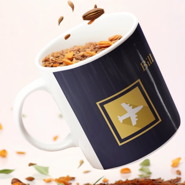 Gold Framed Airplane Travel Agent Coffee Mug (Creator Uploaded)