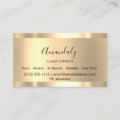 Gold Framed Elegant Professional Blue Ocean Business Card (Back)