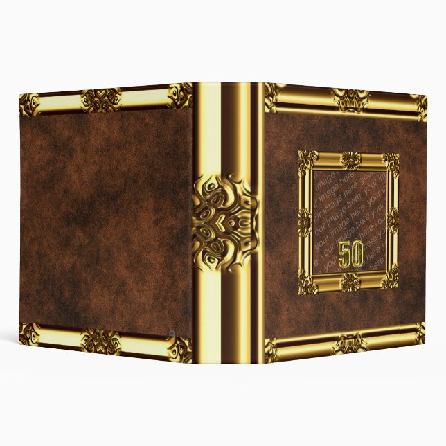 Gold Framed Leather Look Binder (Background)