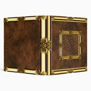 Gold Framed Leather Look Binder