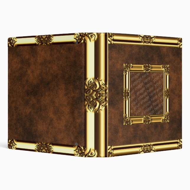 Gold Framed Leather Look Binder (Background)