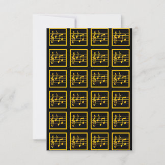 Gold Framed Musical Squares Black