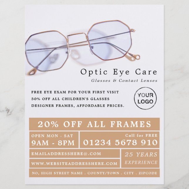 Gold Frames, Optician, Technical Practitioner Flyer (Front)