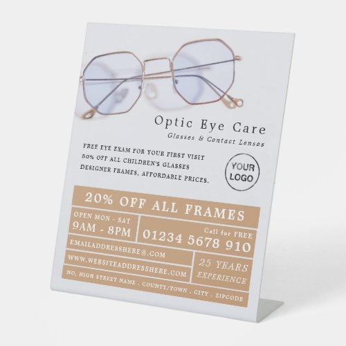 Gold Frames Optician Technical Practitioner Pedestal Sign