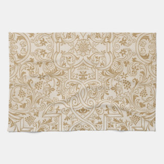 Gold Franco-Oriental Filigree Pattern Fancy Design Towel