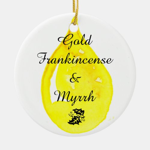 Gold Frankincense and Myrrh Ornament