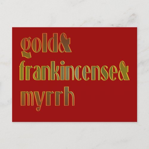 Gold  Frankincense  Myrrh Holiday Postcard