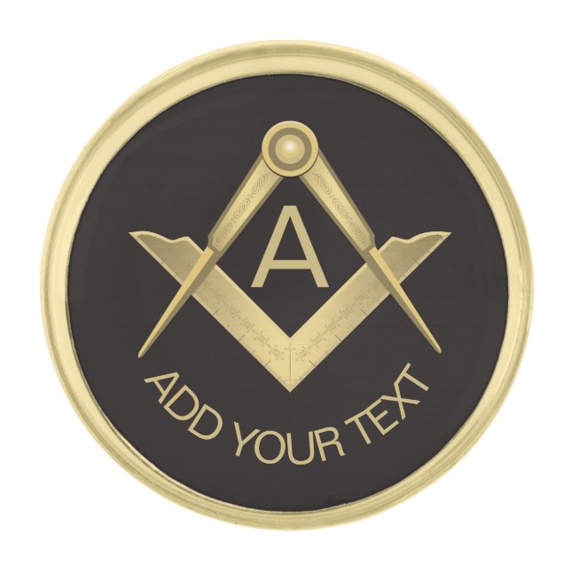 Gold Freemason - Customize Finish Lapel Pin (Front)