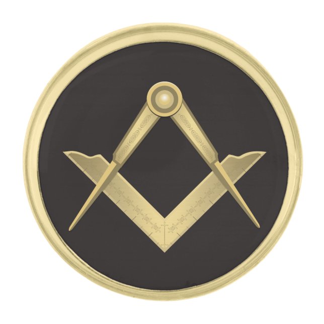 Gold Freemason Gold Finish Lapel Pin (Front)