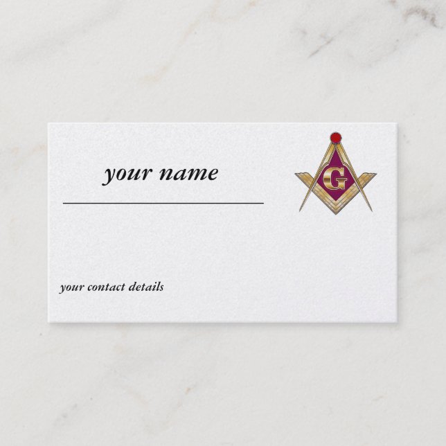 Gold Freemasons Business Card (Front)