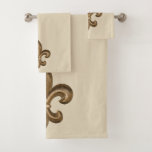 Gold French Fleur De Lis Bath Towel Set at Zazzle