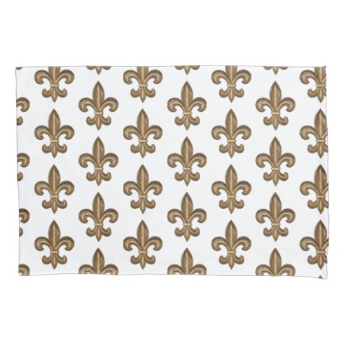 Gold French Fleur de Lis Pillow Case