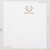 Gold French Style Wreath and Monogram (Front/Back)