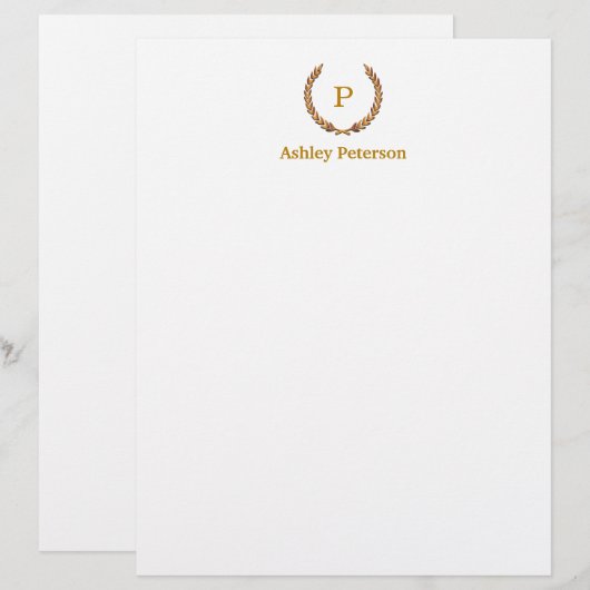 Gold French Style Wreath and Monogram (Front/Back)