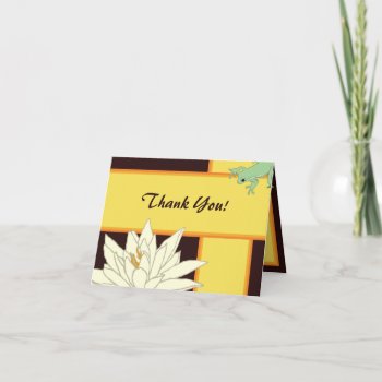 Gold Frog And Lotus Thank You Note Card by Joyful_Expressions at Zazzle