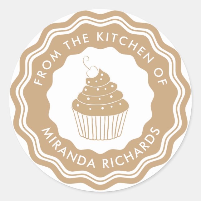 Gold From the Kitchen Of Homemade Modern Bakery Classic Round Sticker (Front)