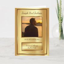 Gold Funeral Obituary Folded Program