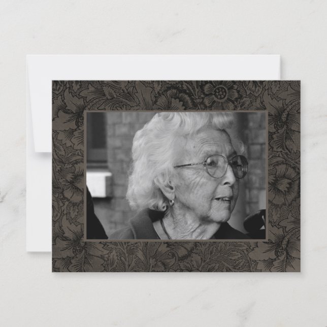 Gold Funeral Remembrance Death Notice Photo Card (Front)