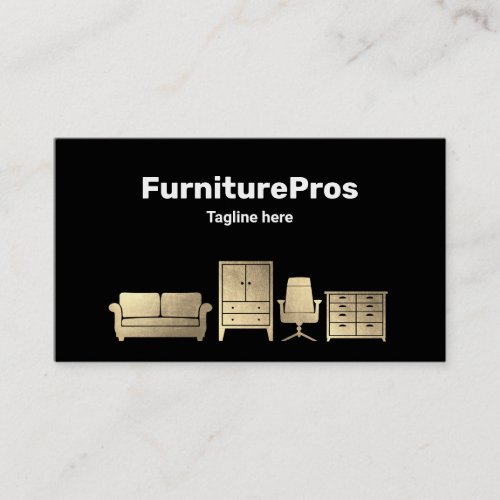 Gold Furniture Black Business Card