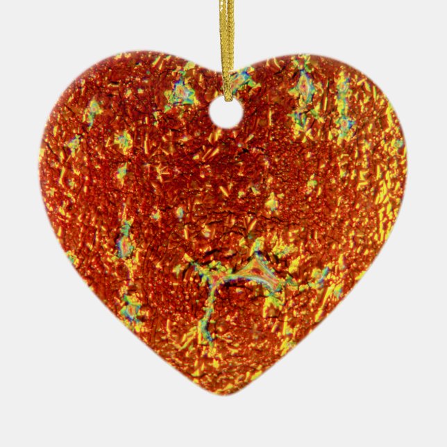 Gold fused glass poster ceramic ornament (Front)