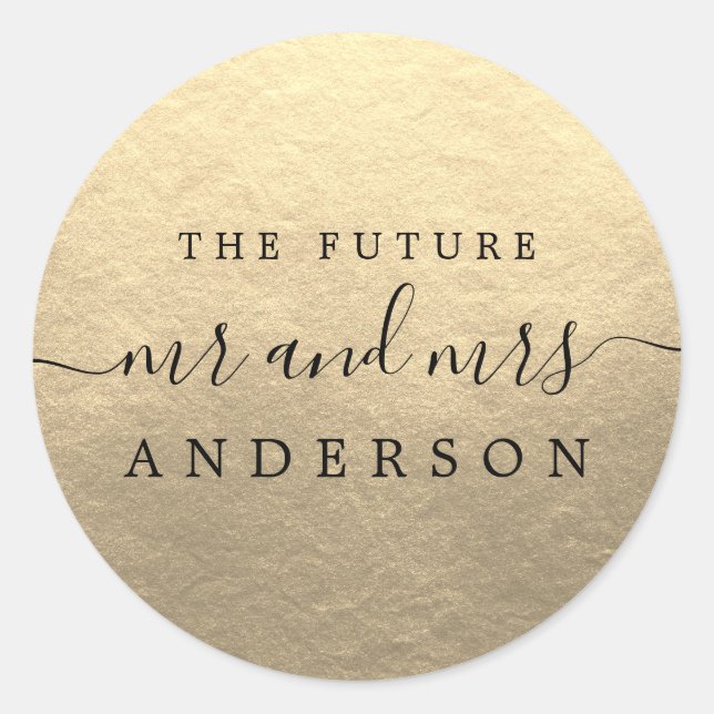 Gold Future Mr Mrs Wedding Seal (Front)