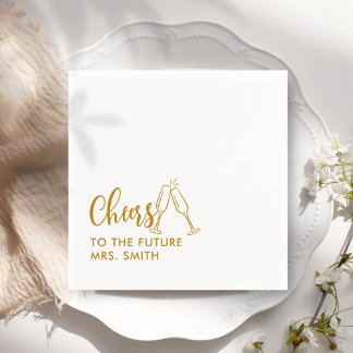 Gold Future Mrs Modern Bridal Shower Napkins