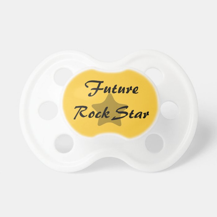 Gold Future Rock Star Funny Baby Binkie Pacifier