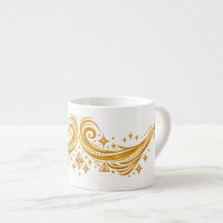 Gold Galactic Swirls and Stars Espresso Cup