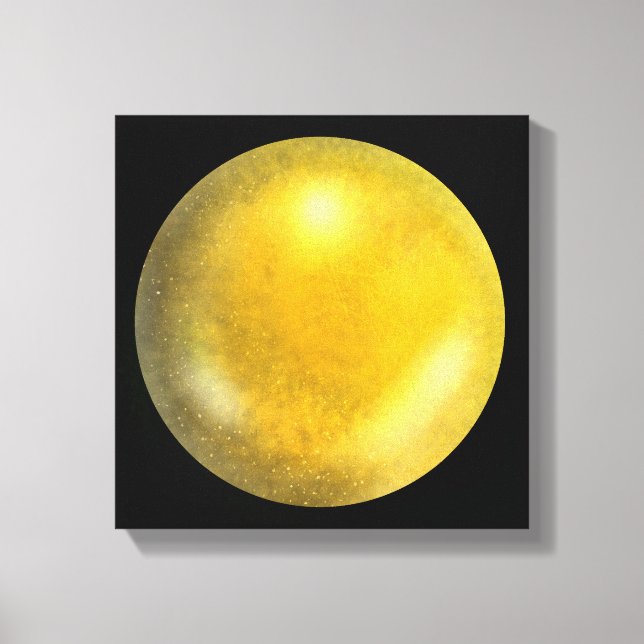 Gold Galaxy Orb – Amber and Yellow Canvas Print (Front)