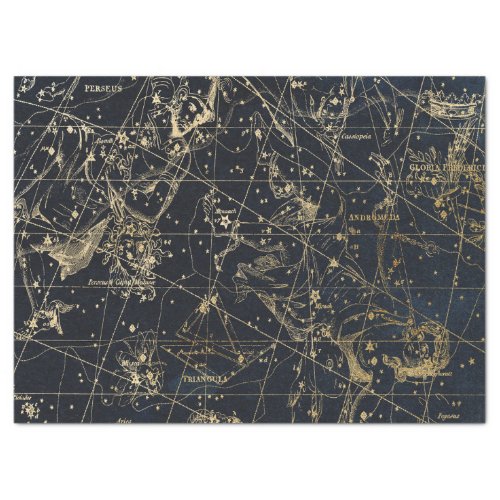 Gold Galaxy Star Map Series Design 1 Tissue Paper