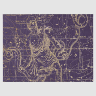 Gold Galaxy Star Map Series Design 9 Tissue Paper