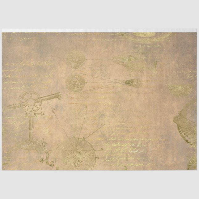 Gold Galileo Series Design 17 Tissue Paper (Front)