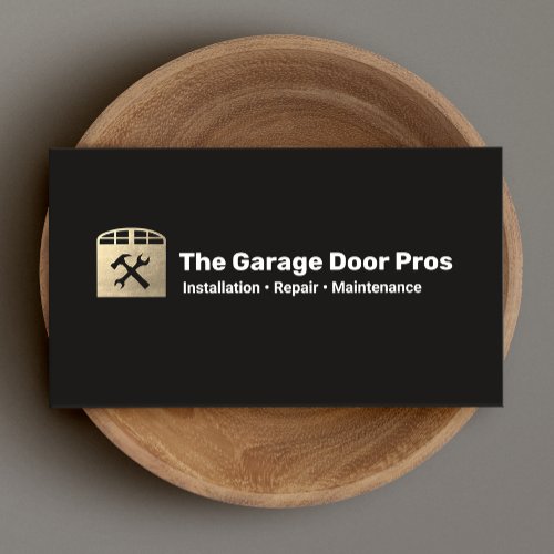Gold Garage Door Installation and Repair Business Card