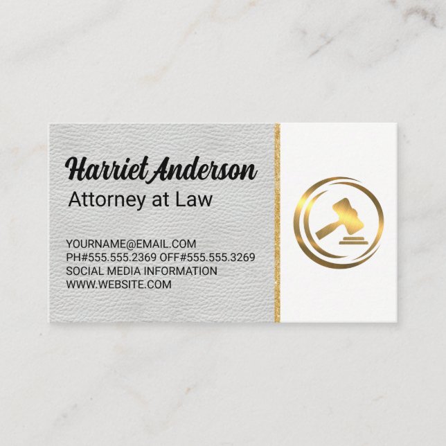 Gold Gavel Logo | Law Appointment Card (Front)
