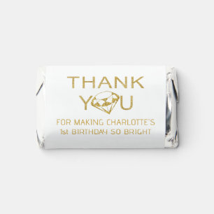 Gold Gem Diamond Birthday Party Favor Wrapper