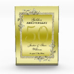 Gold Gem &amp; Glitter 50th Golden Wedding Anniversary Acrylic Award at Zazzle